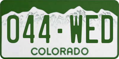 CO license plate 044WED