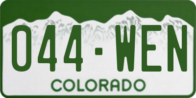 CO license plate 044WEN