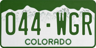 CO license plate 044WGR