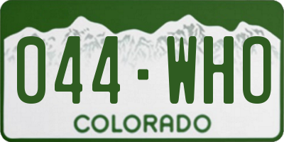 CO license plate 044WHO