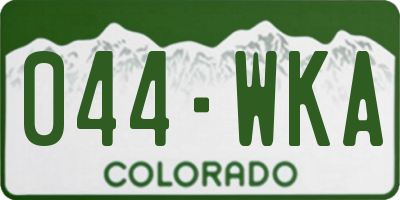 CO license plate 044WKA