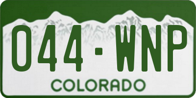 CO license plate 044WNP