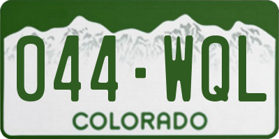 CO license plate 044WQL