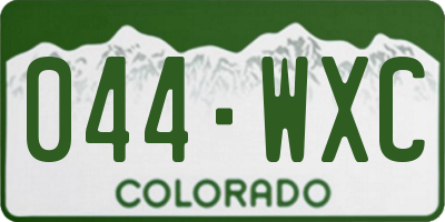 CO license plate 044WXC