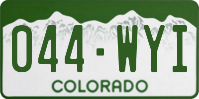 CO license plate 044WYI