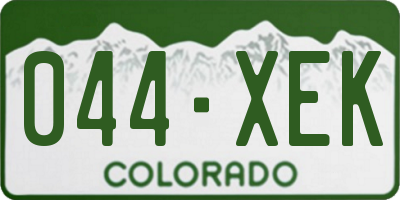 CO license plate 044XEK