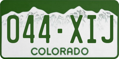 CO license plate 044XIJ