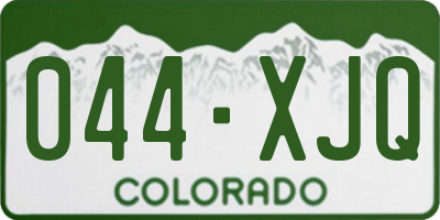 CO license plate 044XJQ