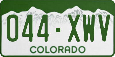CO license plate 044XWV