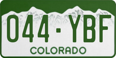 CO license plate 044YBF
