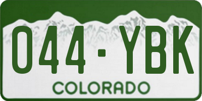 CO license plate 044YBK