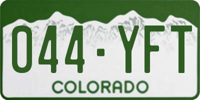 CO license plate 044YFT