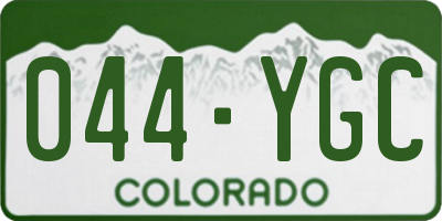CO license plate 044YGC