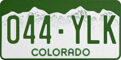 CO license plate 044YLK