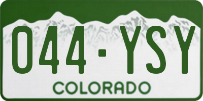 CO license plate 044YSY