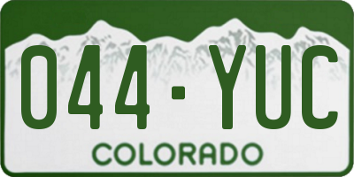 CO license plate 044YUC