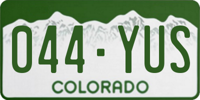 CO license plate 044YUS