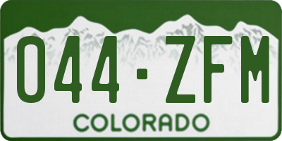 CO license plate 044ZFM