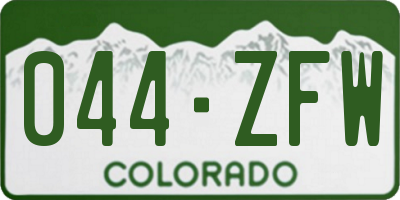 CO license plate 044ZFW