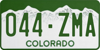 CO license plate 044ZMA