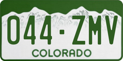 CO license plate 044ZMV
