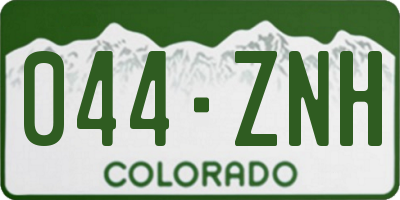 CO license plate 044ZNH
