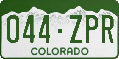 CO license plate 044ZPR