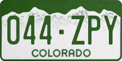 CO license plate 044ZPY