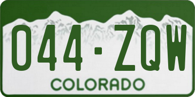 CO license plate 044ZQW