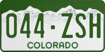 CO license plate 044ZSH