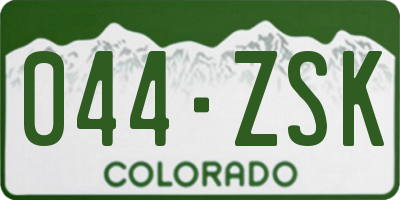 CO license plate 044ZSK