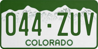 CO license plate 044ZUV