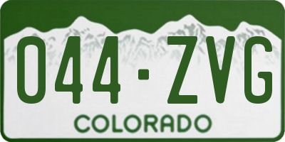 CO license plate 044ZVG