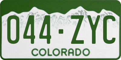 CO license plate 044ZYC