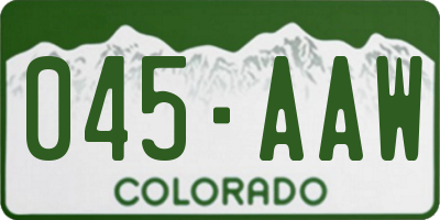 CO license plate 045AAW