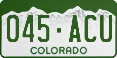 CO license plate 045ACU