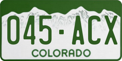 CO license plate 045ACX