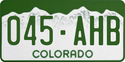 CO license plate 045AHB