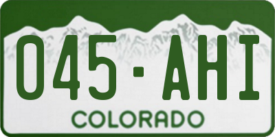 CO license plate 045AHI