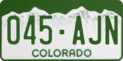 CO license plate 045AJN