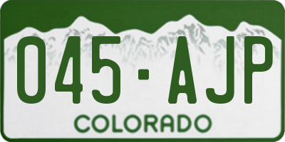 CO license plate 045AJP