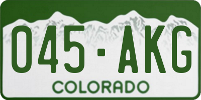 CO license plate 045AKG