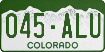 CO license plate 045ALU