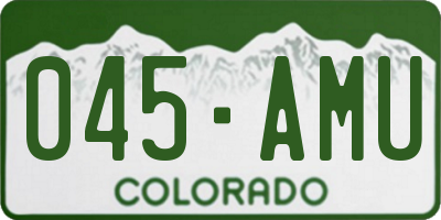 CO license plate 045AMU