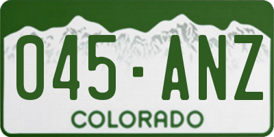 CO license plate 045ANZ