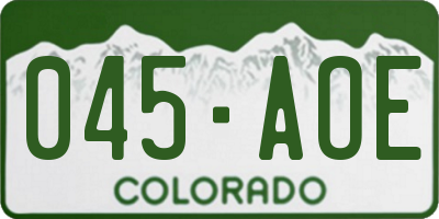 CO license plate 045AOE