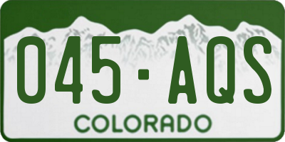 CO license plate 045AQS