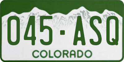 CO license plate 045ASQ