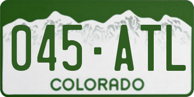 CO license plate 045ATL