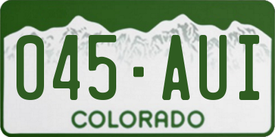 CO license plate 045AUI